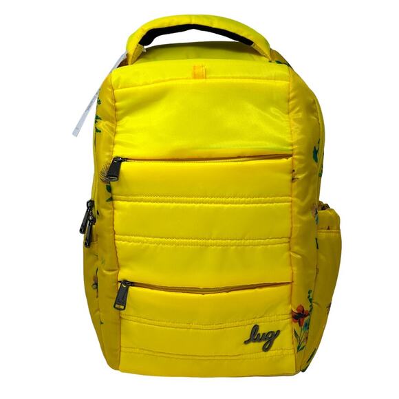 Lug Hopper Backpack Bouquet Yellow Medium Sized Travel Multi Pockets Organizer - Picture 1 of 15